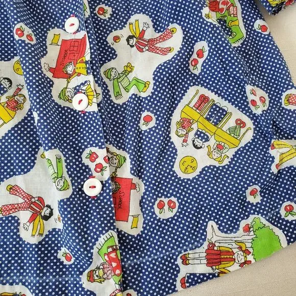 Vintage 70s School Kids Long Sleeve Dress 3t/4t - Picture 2 of 7